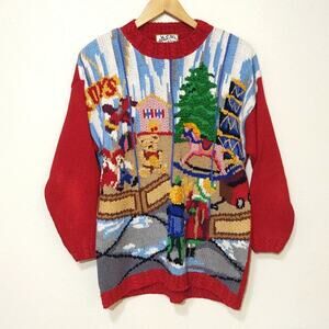 Vintage Heirloom Collectibles 1995 Christmas toy store knit sweater